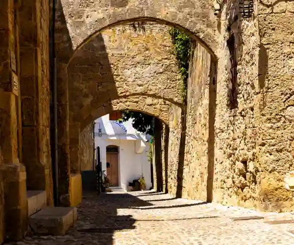 Den gamle bydel i Rhodos by