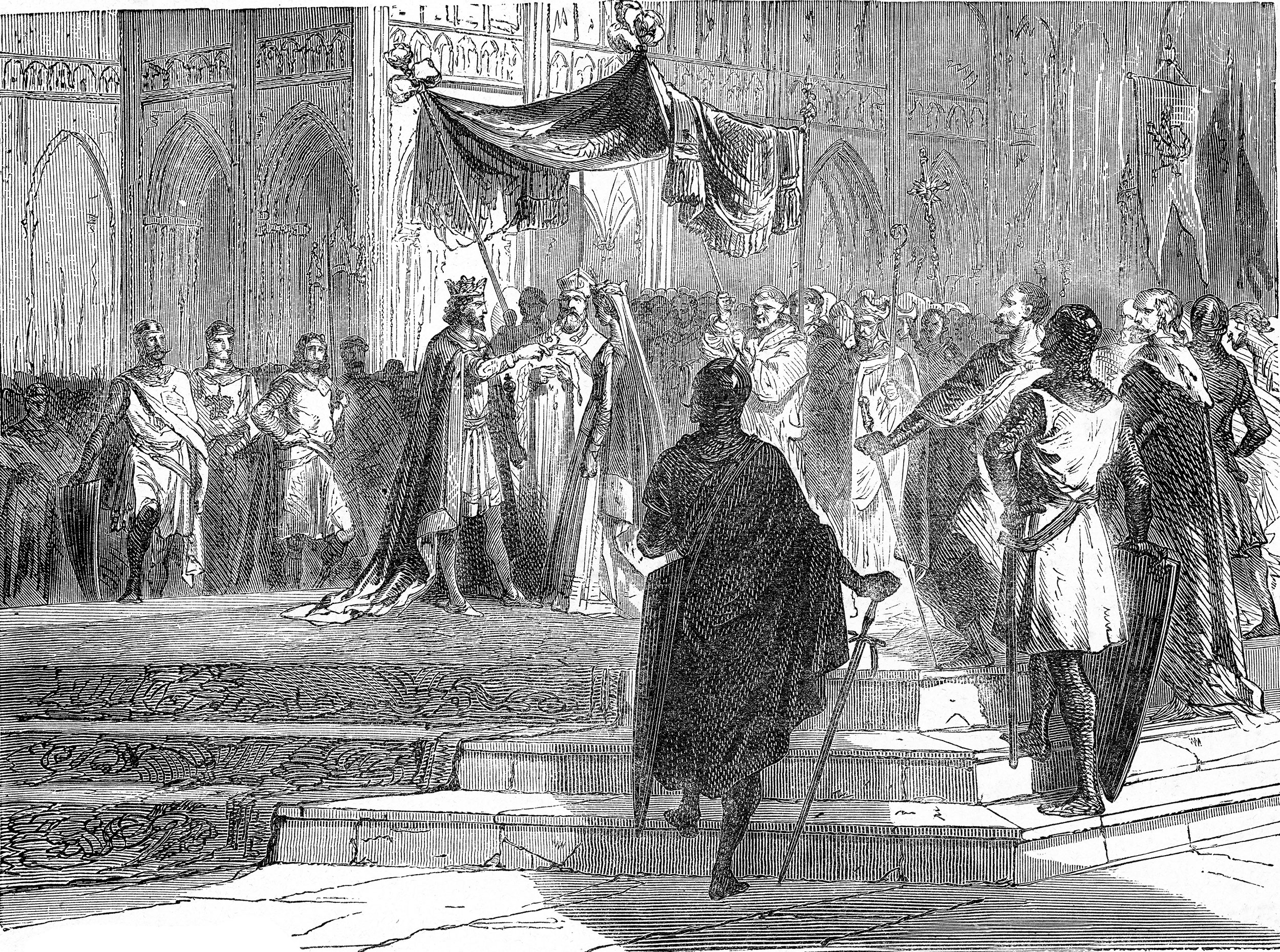Illustration af Ludvig den Yngre og Eleonora af Aquitaine.