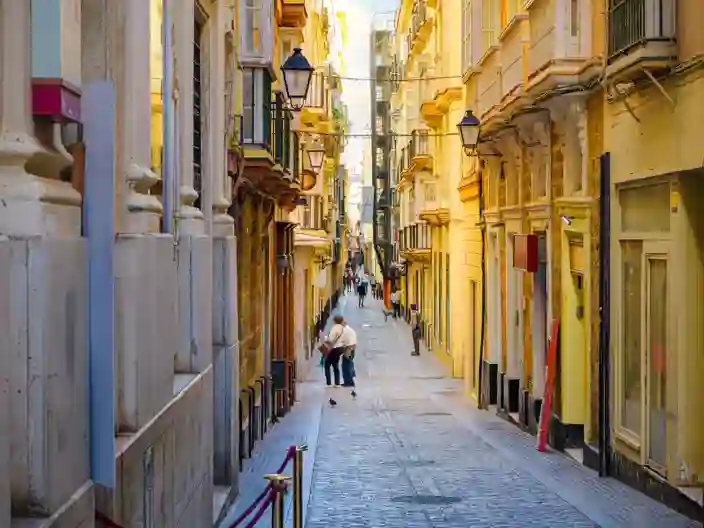 Gade i Cádiz' historiske centrum