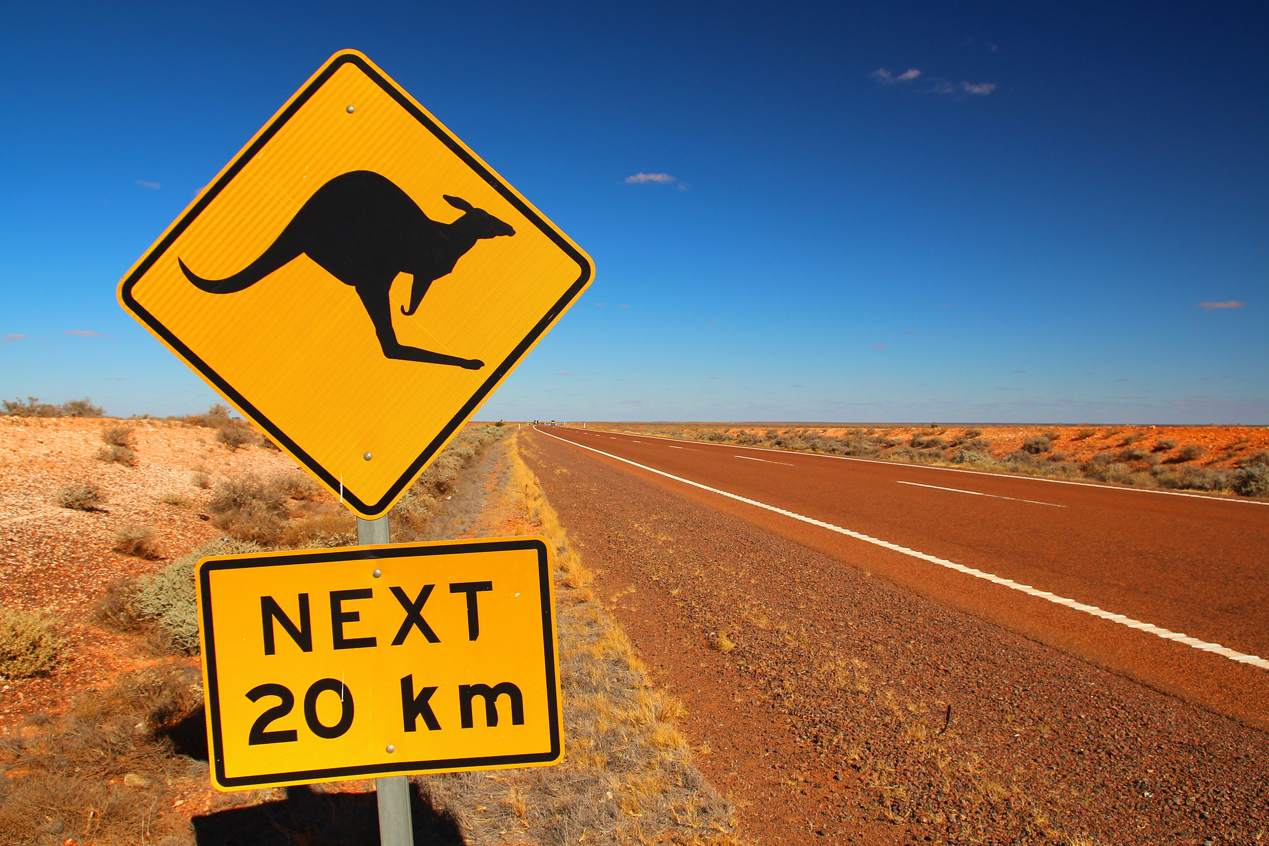 Vejskilt i Australien