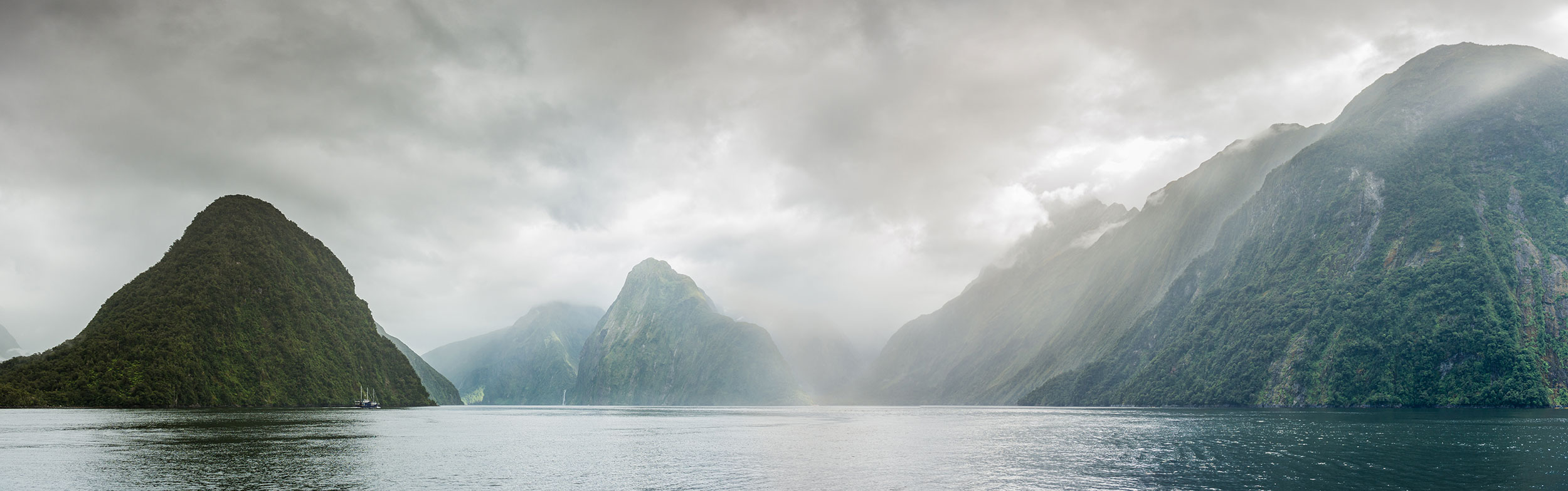 Panorama over Milford Sound