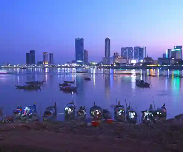 Mekongfloden ved Phnom Penh