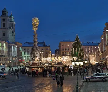 Julemarked på Hauptplatz i Linz