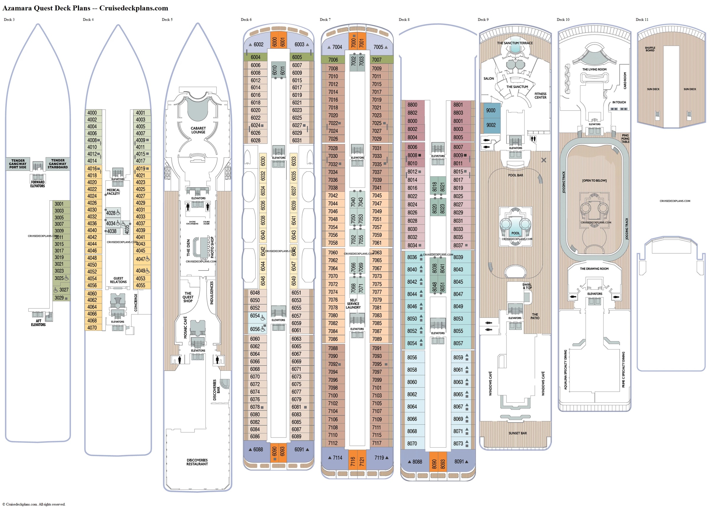 Däckplan Azamara Quest