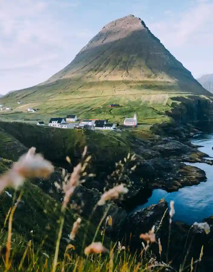 Vacker vy över Viðareiði
