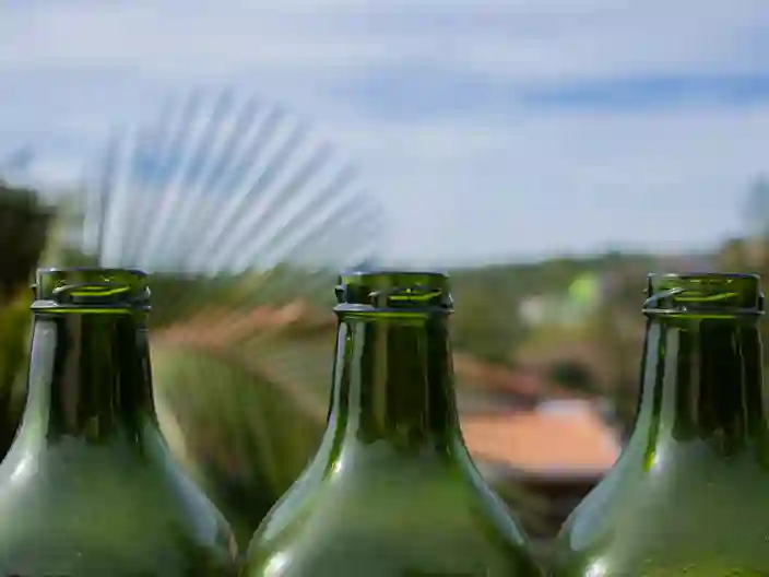 Grønne vinflasker