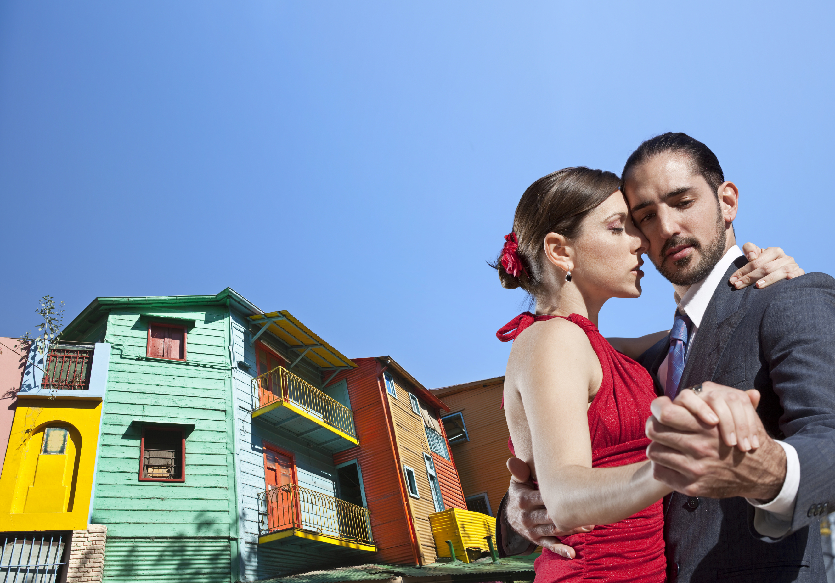 Tangopar i färgglada La Boca