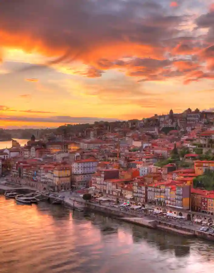 Solnedgång över Porto