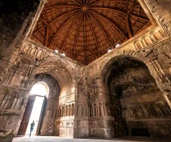 Innsiden av Umayyad-palasset i Petra