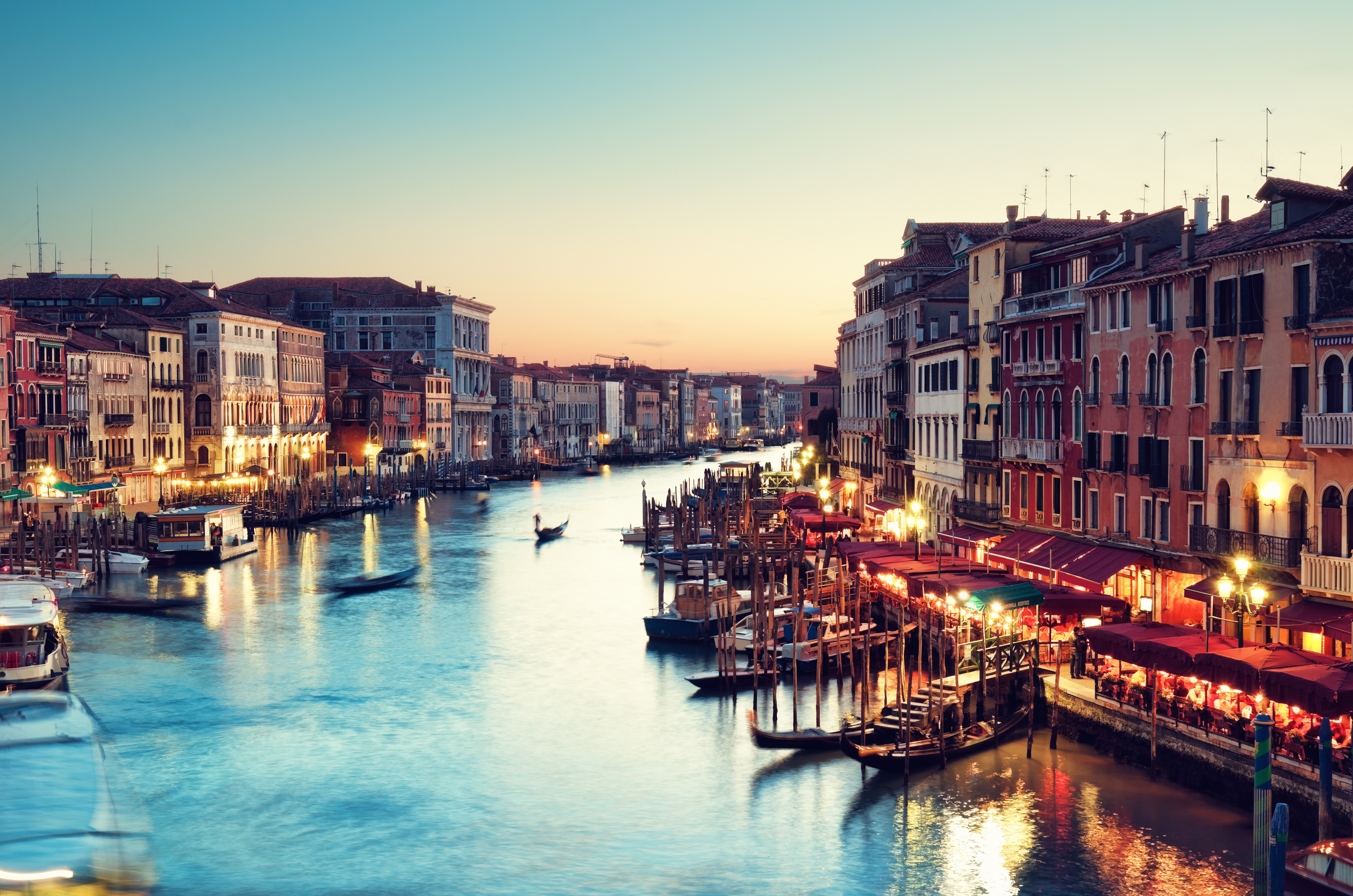 Aftenstemning på Canal Grande, Venedig