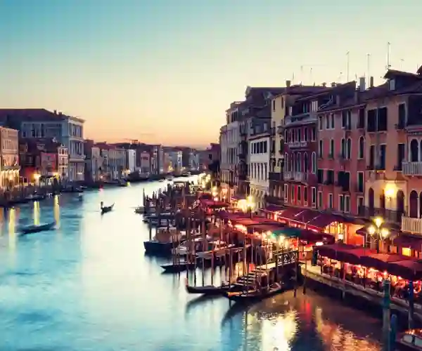 Aftenstemning på Canal Grande, Venedig