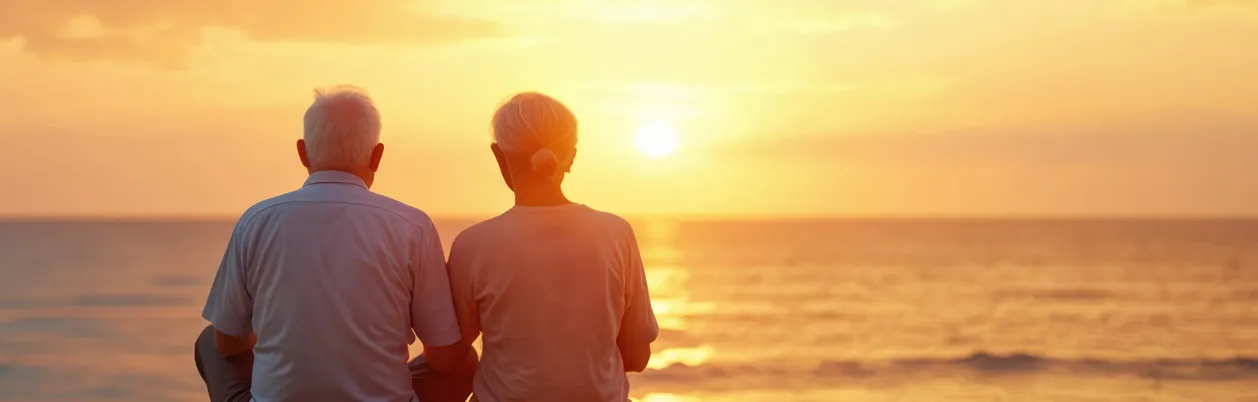 Solnedgang på stranden