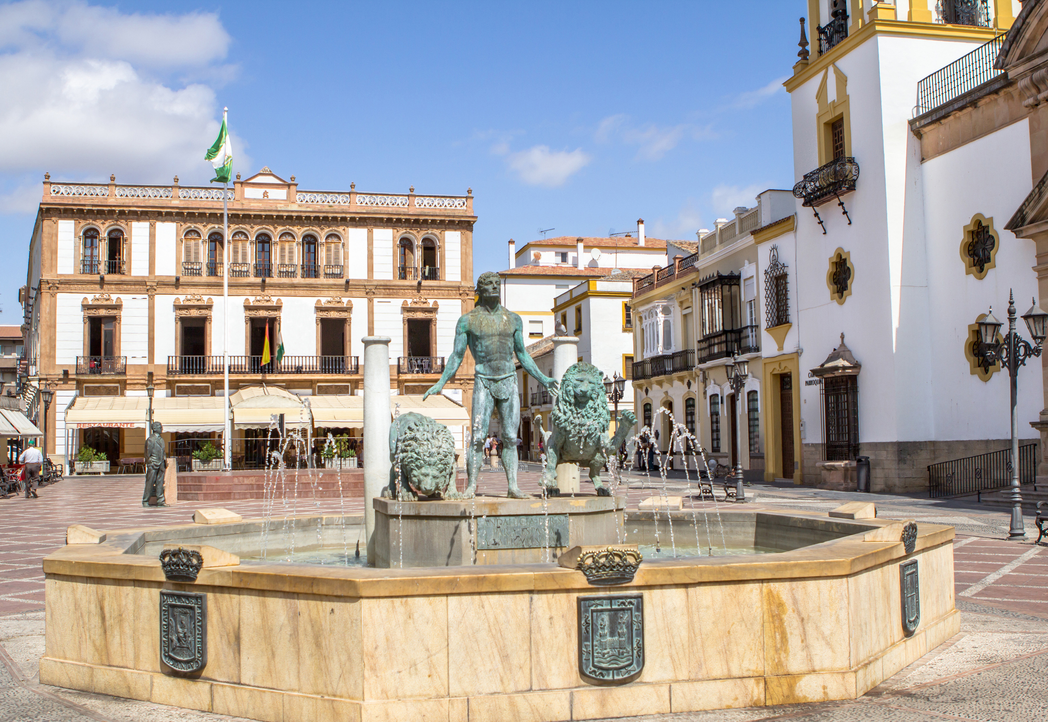 Plaza Del Socorro i Ronda - Herkules med to løver