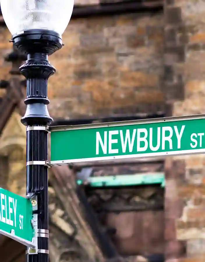 Newbury Street Sign In Boston, Massachusetts, USA