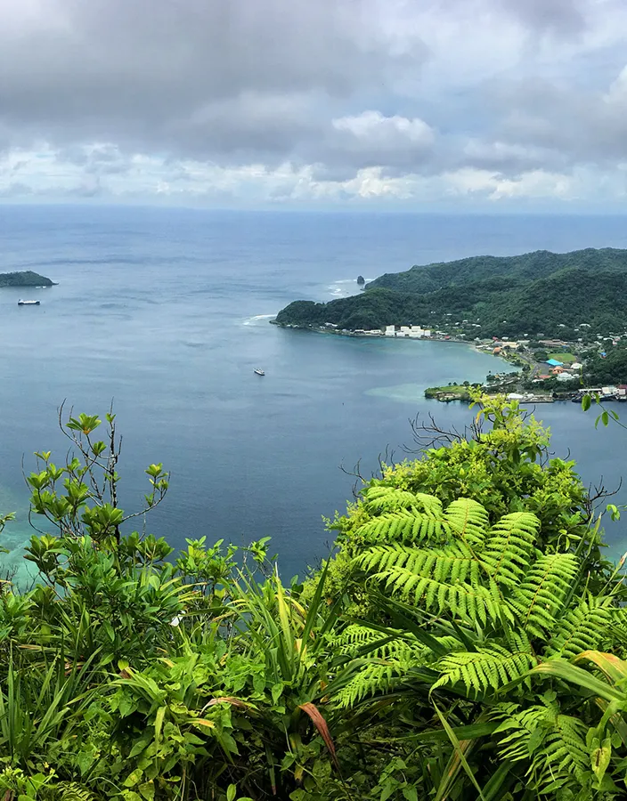 Vy över hamnen i Pago Pago