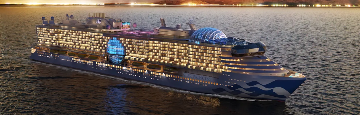 Star Princess lyser upp i skymningen