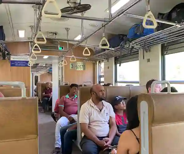 Billede fra toget indvendig