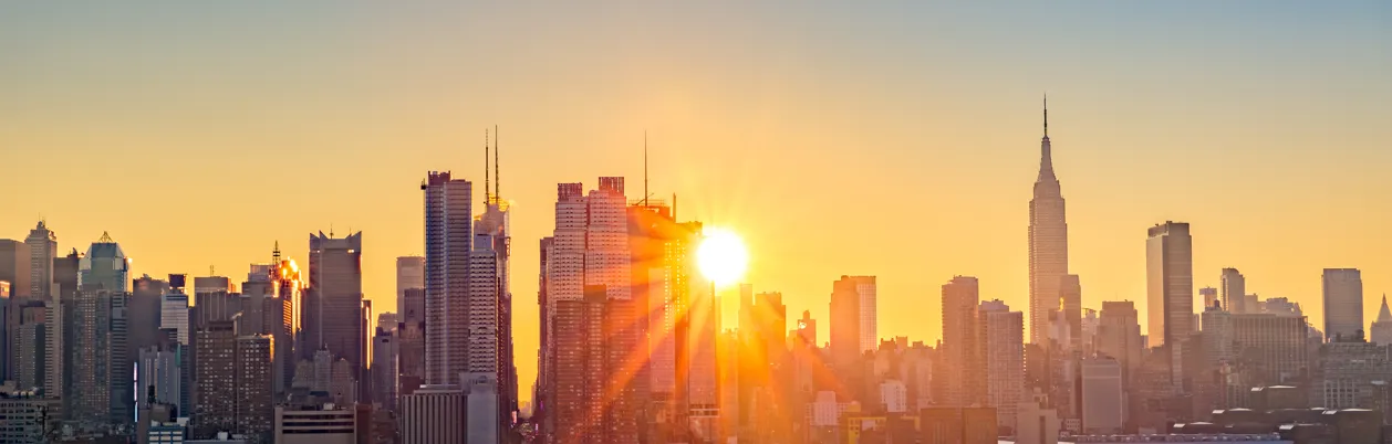 Soluppgång över Manhattan
