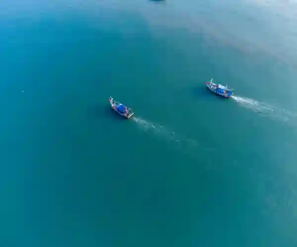 Fiskebåter ved Betalbatim-stranden