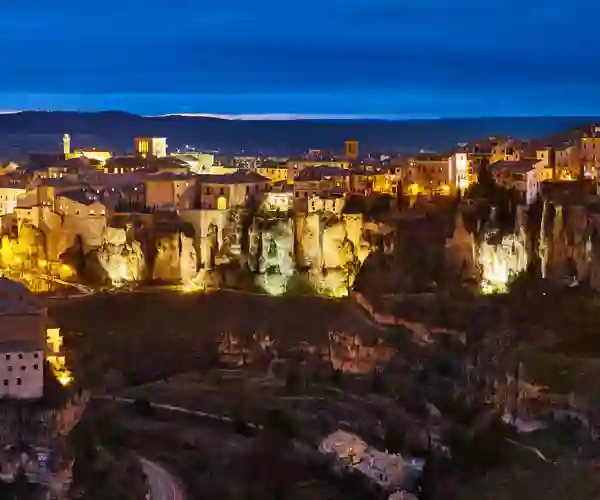 Aftenbelysning i Cuenca