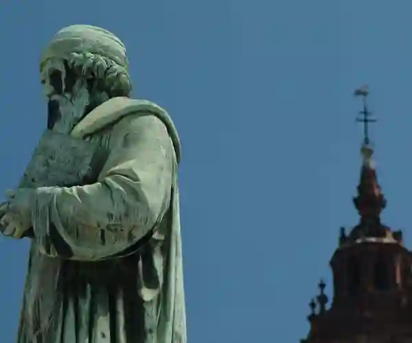 Statue av Johan Gutenberg i Mainz