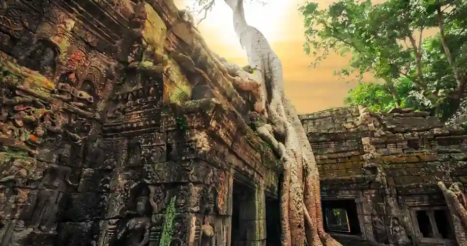 De historiska templen i Angkor vittnar om Khmer-rikets storhetstid.