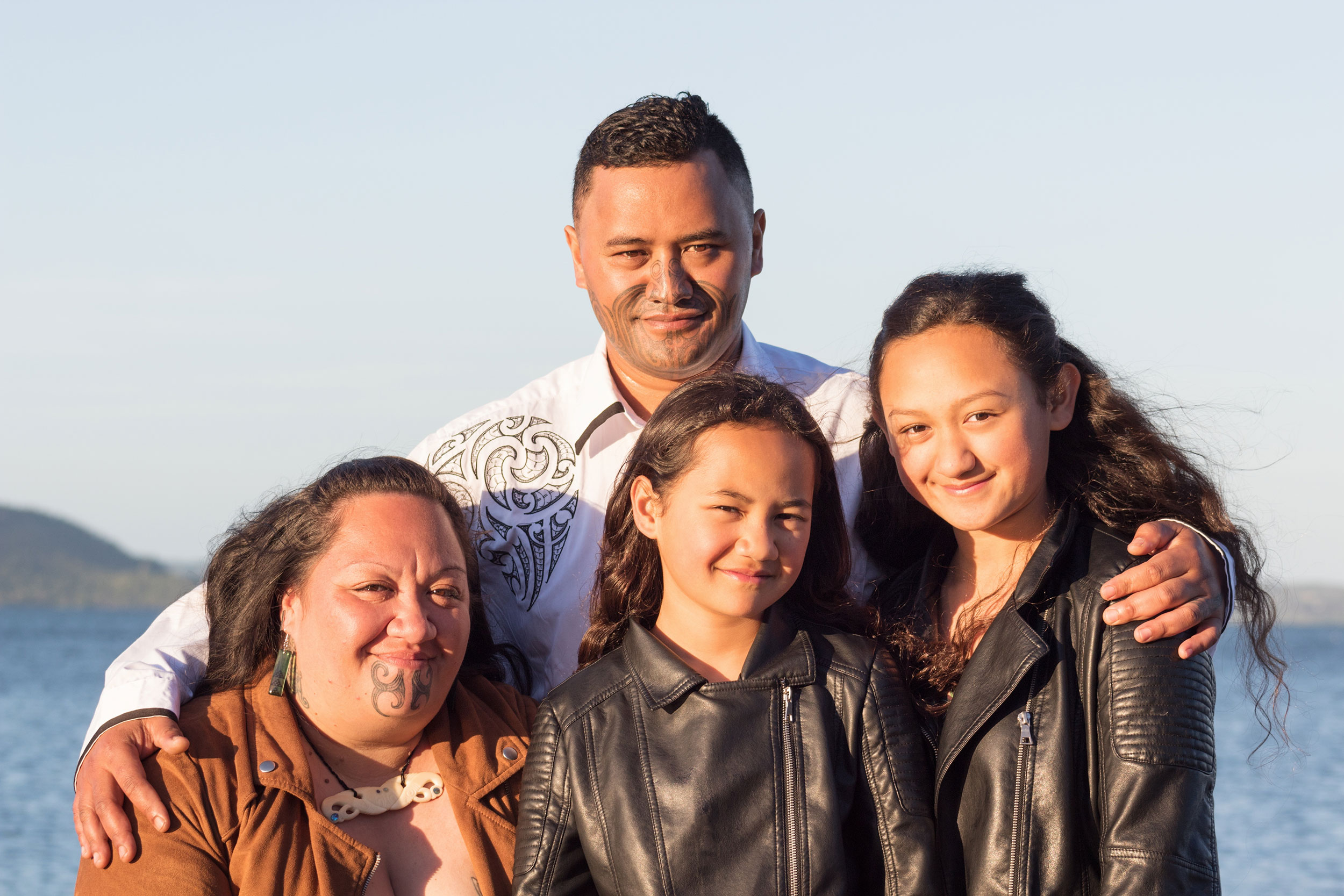 En moderne Maori familie