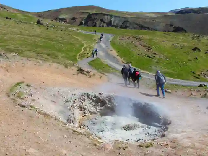 Boblende mudder ved Hveragerði