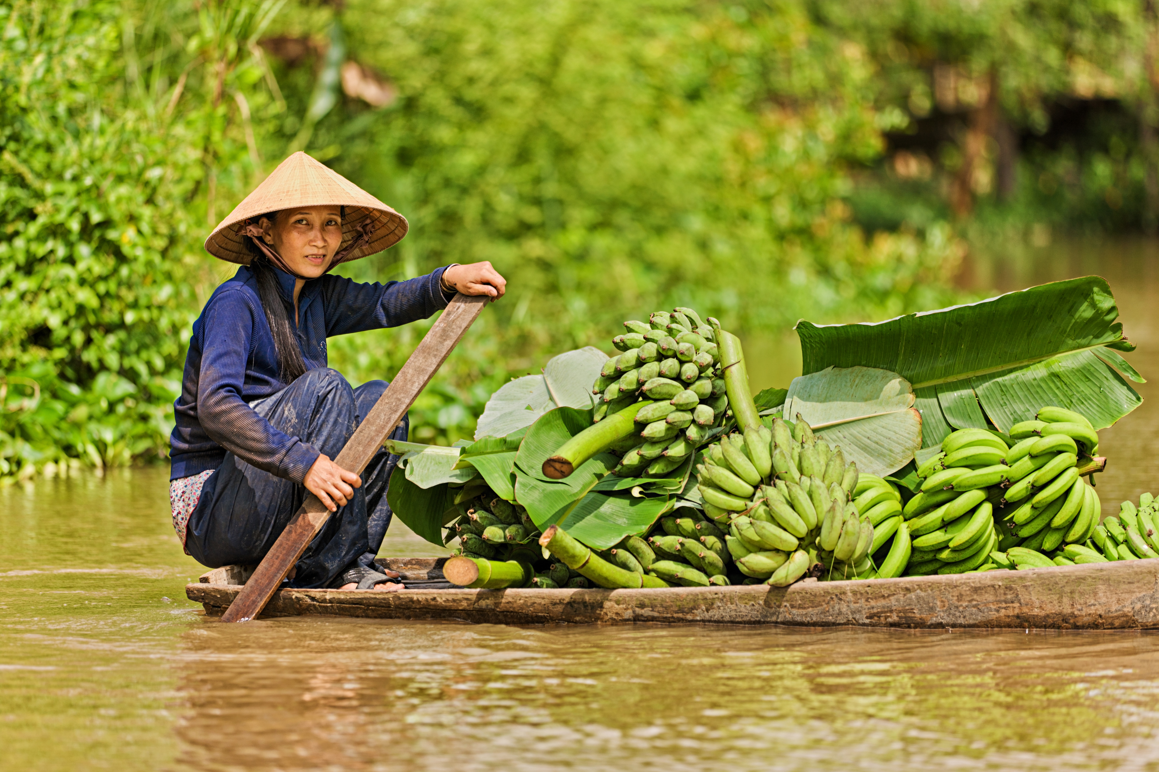 Flytende marked på Mekong