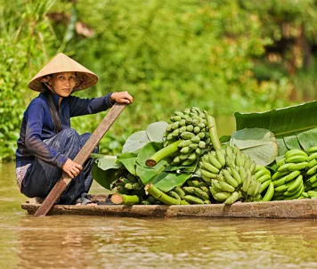 Flytende marked på Mekong