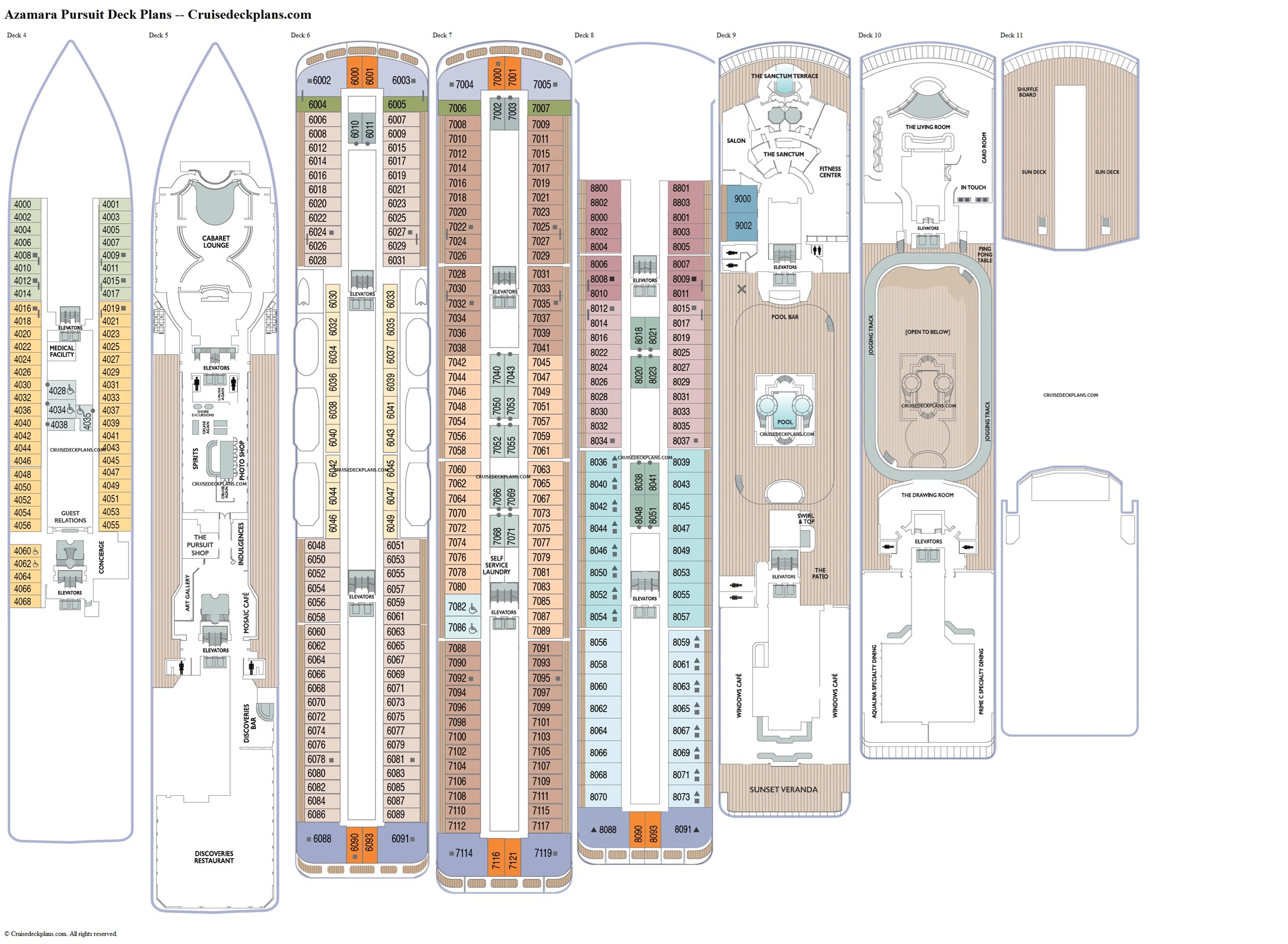 Däckplan Azamara Pursuit