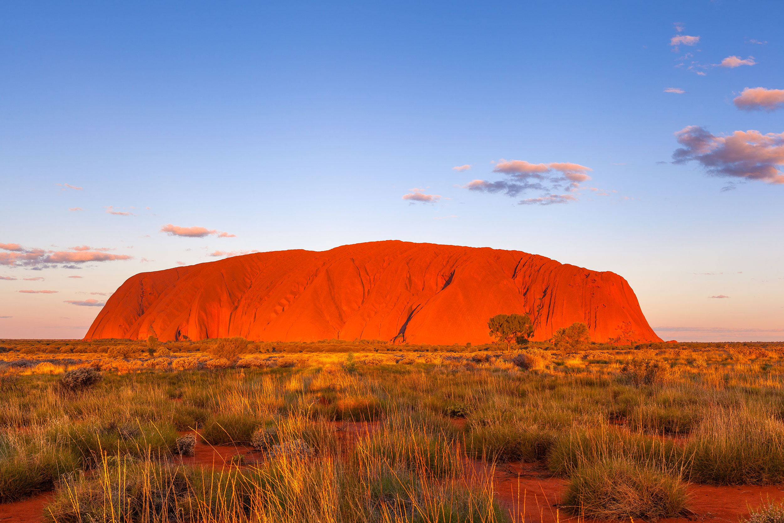 Uluru ved solnedgang