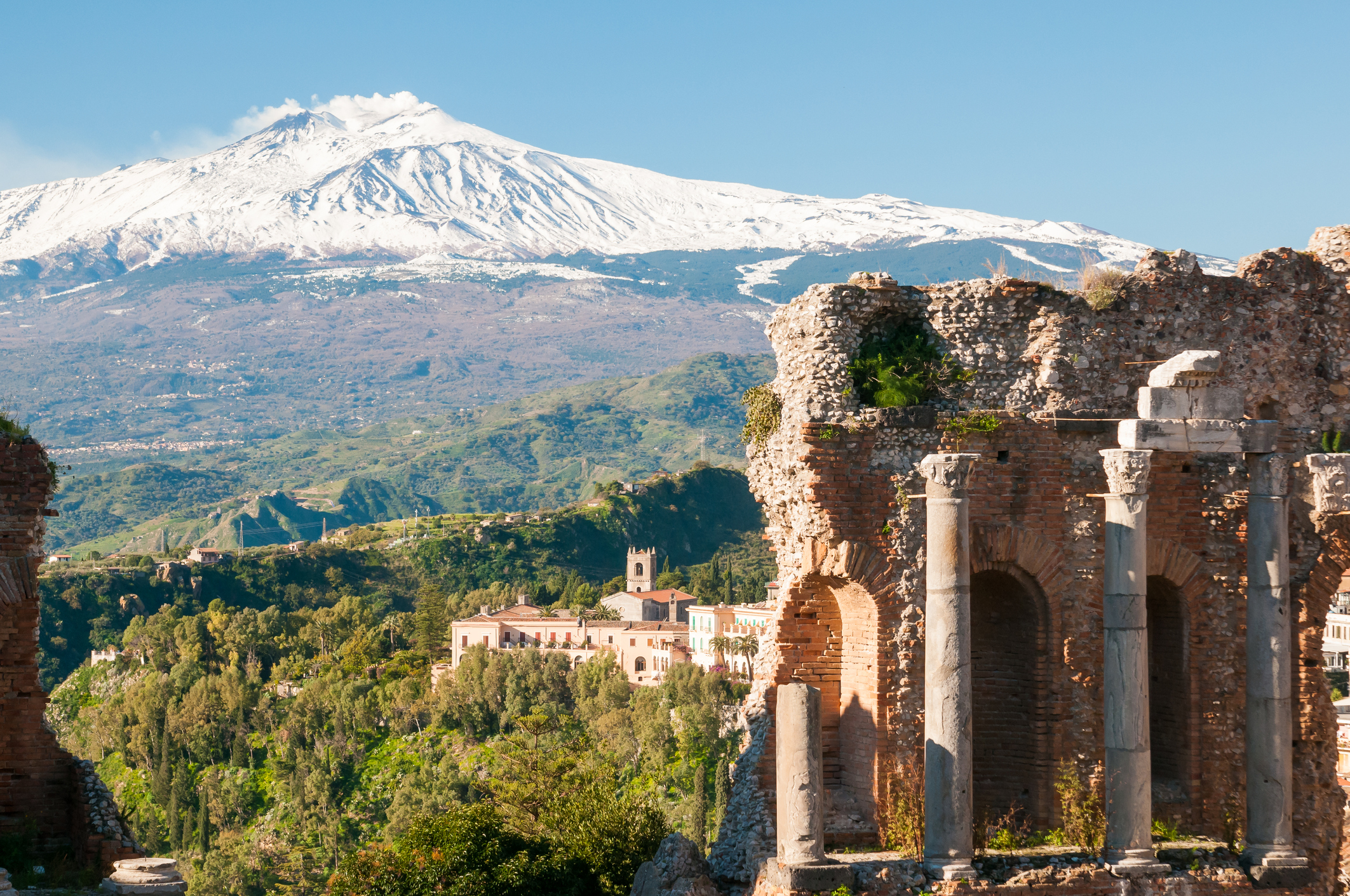 Ruiner og Etna i bakgrunnen, Taormina