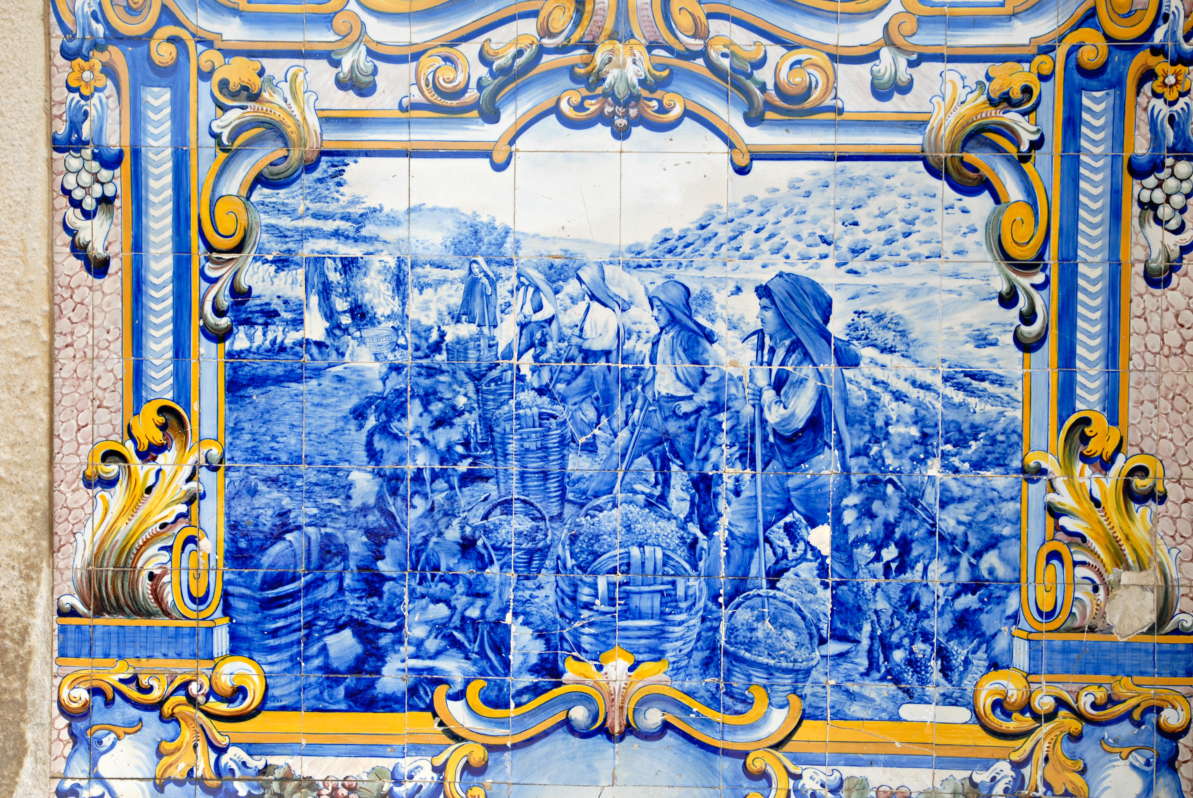 Detaljer fra togstasjonen i Pinhão