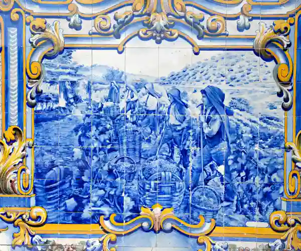 Detaljer fra togstasjonen i Pinhão