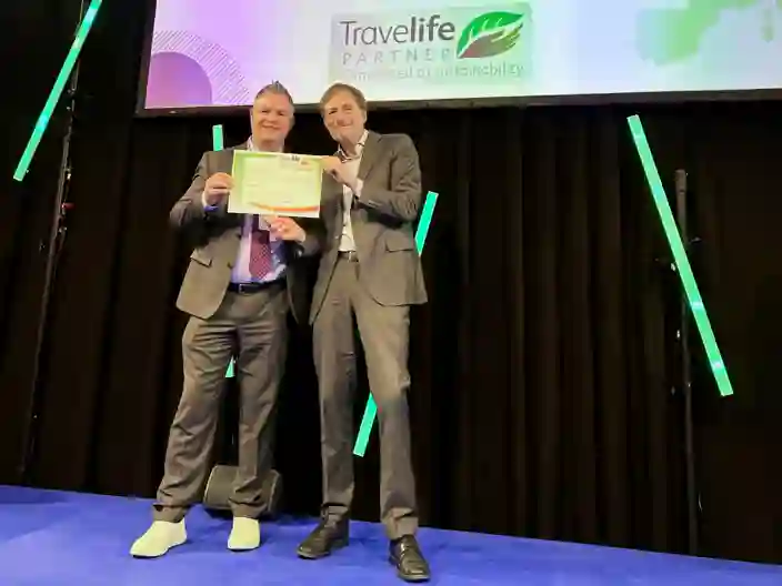 Utdeling av Travelife Partner serifiseringen på ITB i Berlin