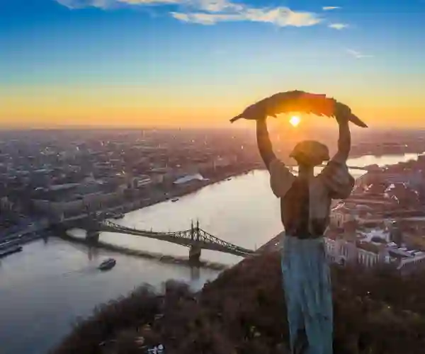Udsigt fra Gellerthøjen i Budapest
