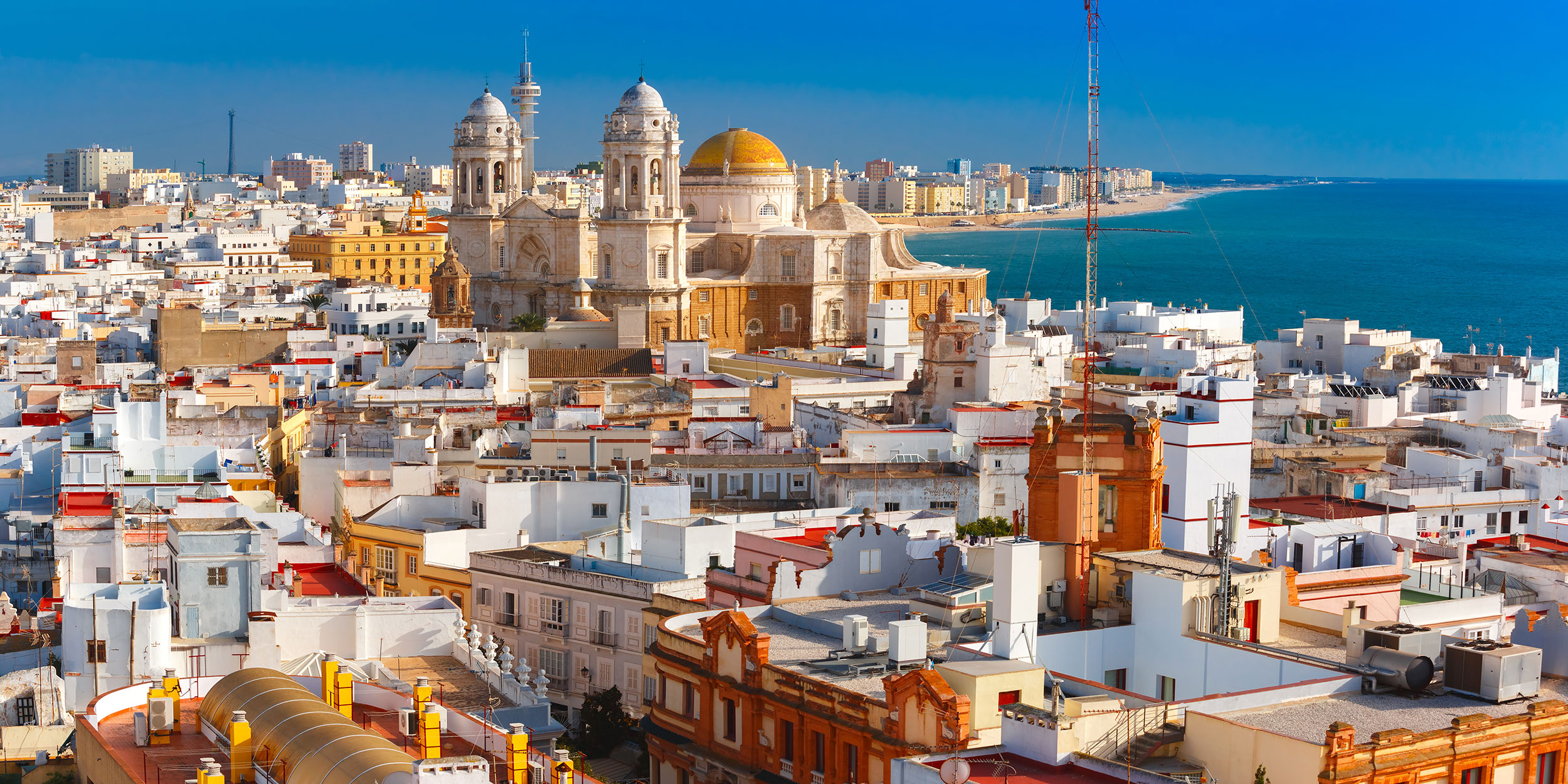 Udsigt over Cádiz og katedralen
