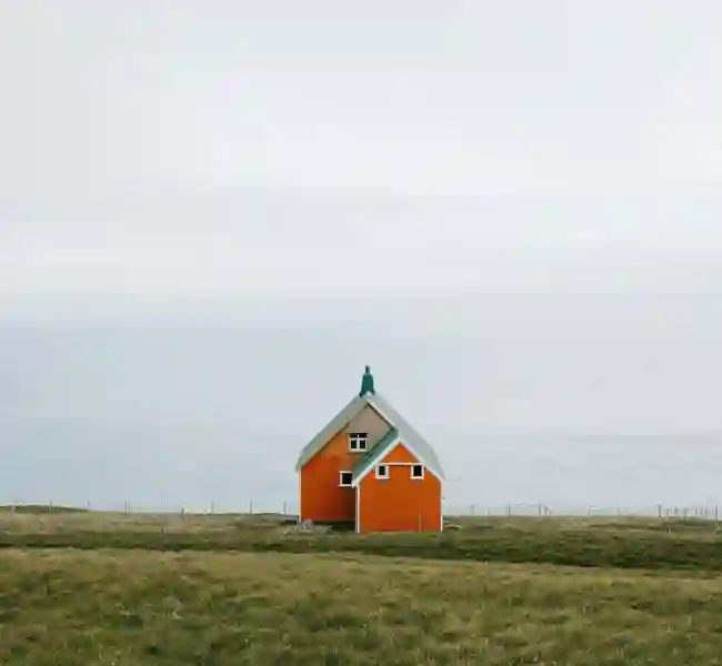 Rött hus på Färöarna
