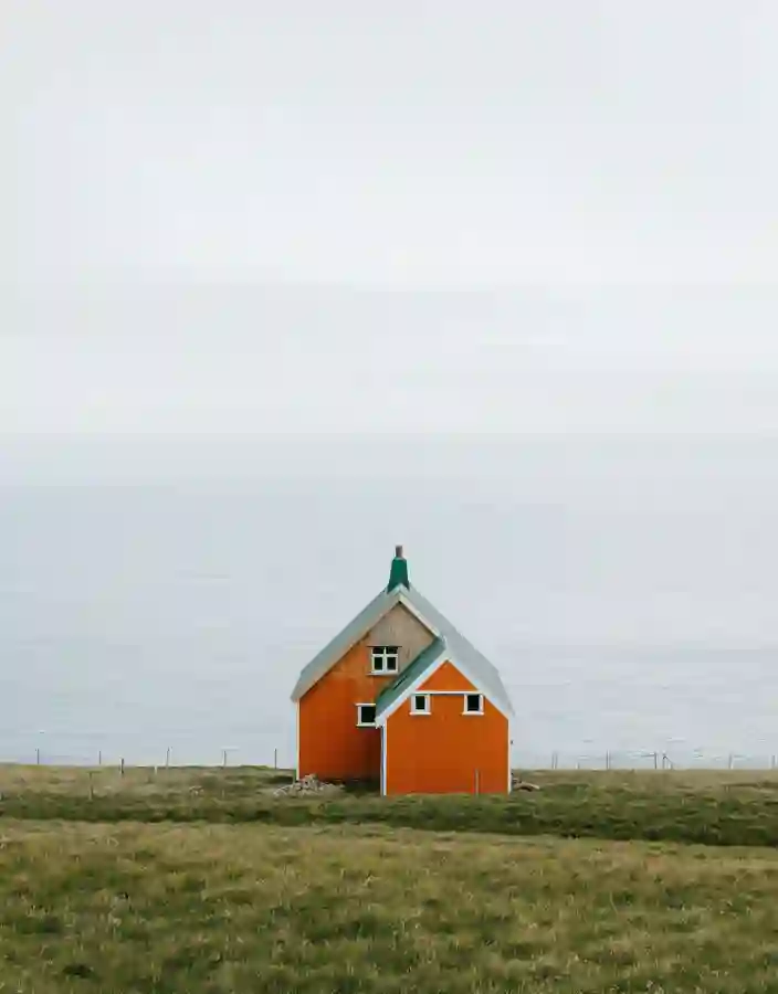 Rött hus på Färöarna